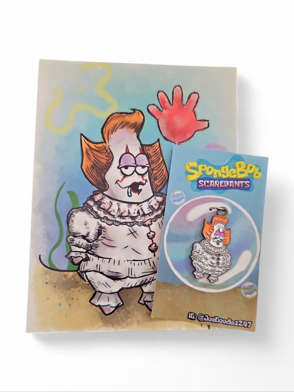 SpongBob ScarePants Patrick Star/Pennywise Mashup Art Keychain Combo